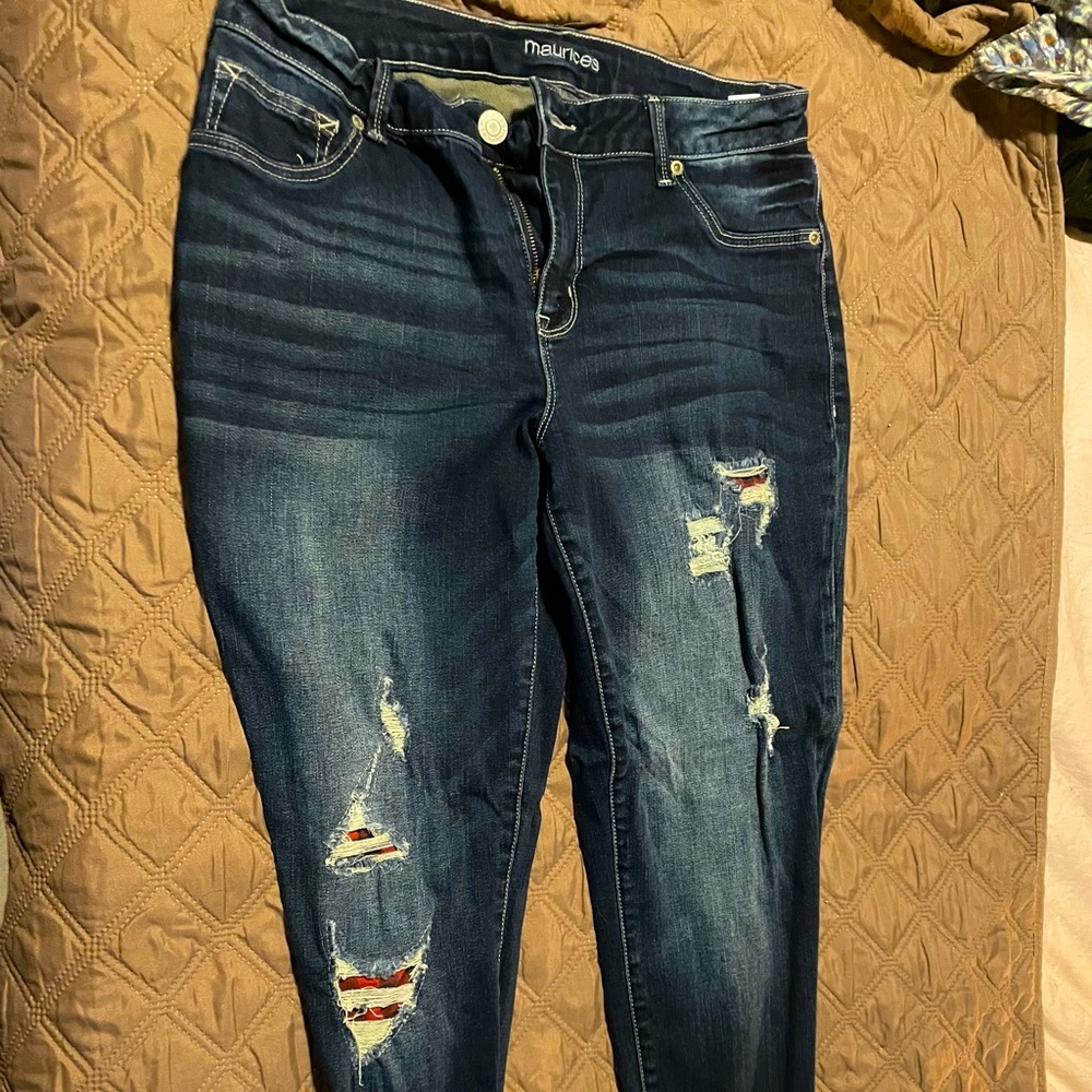 Maurice size large short Buffalo plaid jeans